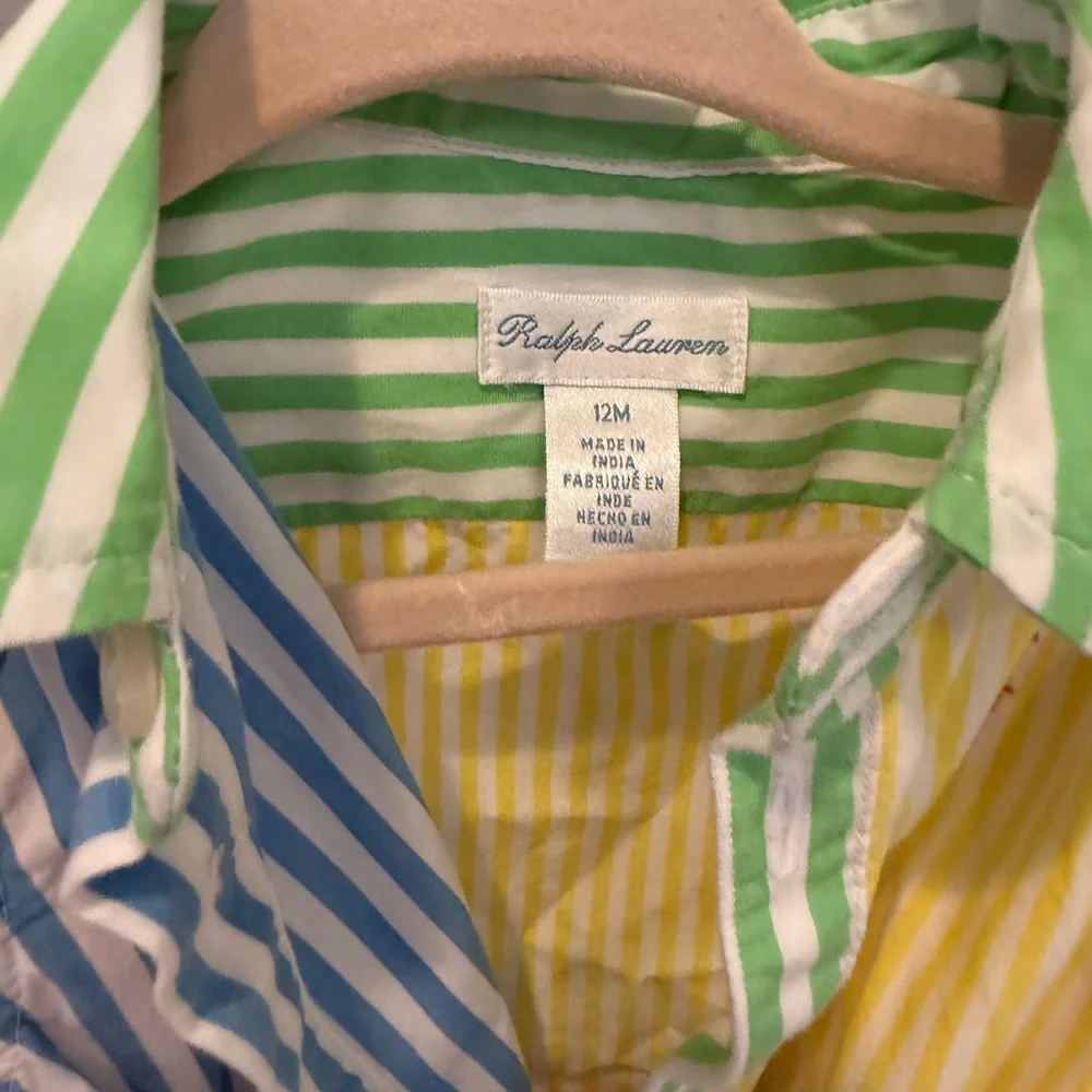 Ralph Lauren Kids Multicolor Striped Shirt Dress with bloomers